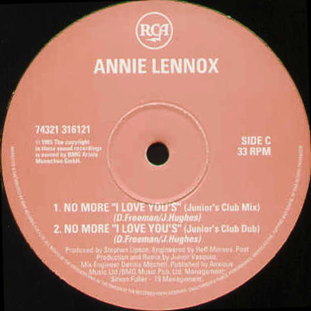 ANNIE LENNOX - Train In Vain / No More I Love You's (The Remixes)